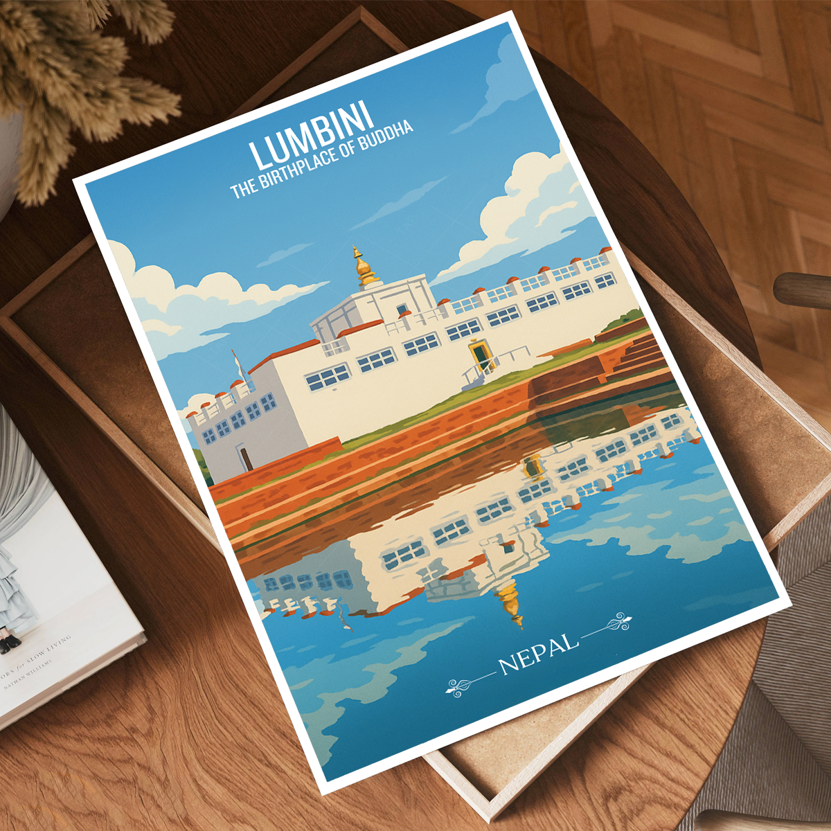 Lumbini - Nepal - Travel Wall Art Deco Poster Print