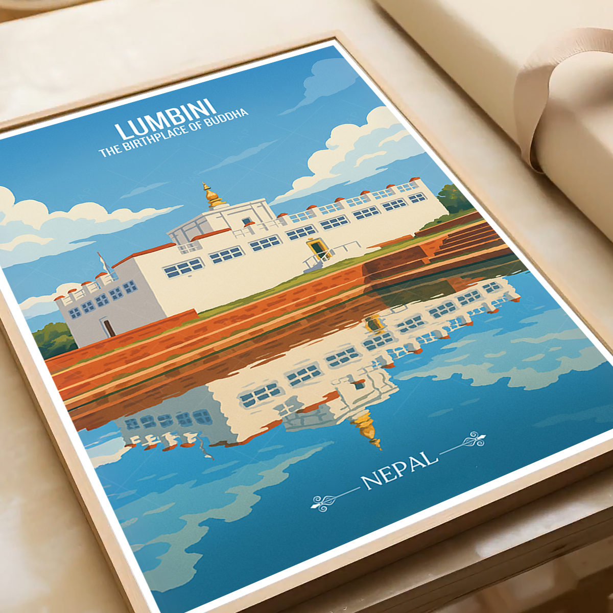Lumbini - Nepal - Travel Wall Art Deco Poster Print