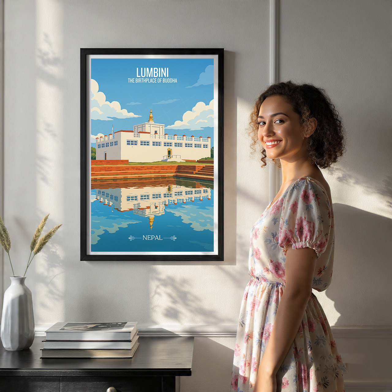 Lumbini - Nepal - Travel Wall Art Deco Poster Print