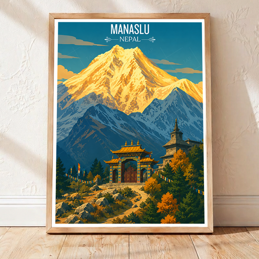 Manaslu - Nepal - Travel Wall Art Deco Poster Print - Art Print - Travel Art Poster