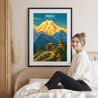 Manaslu - Nepal - Travel Wall Art Deco Poster Print