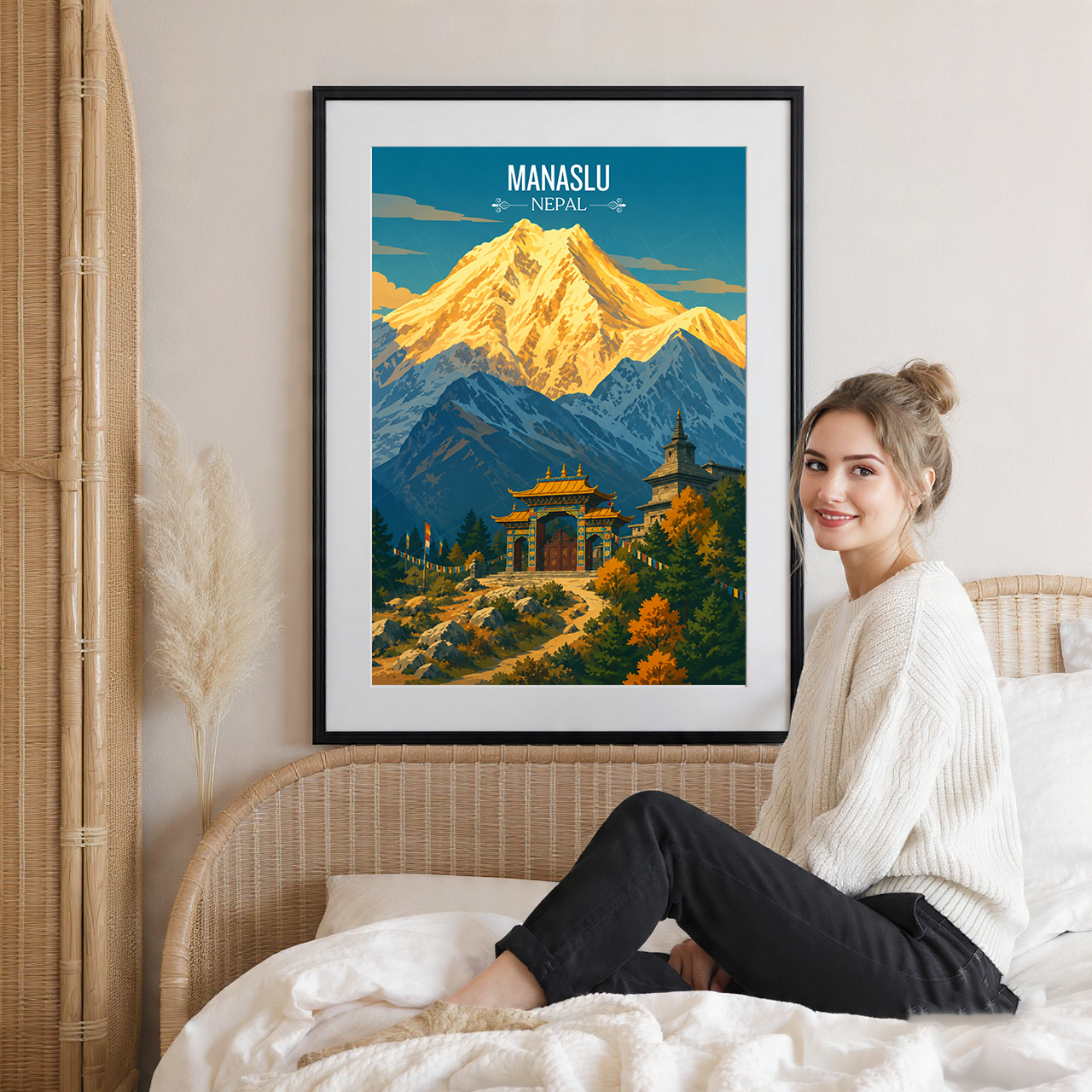Manaslu - Nepal - Travel Wall Art Deco Poster Print