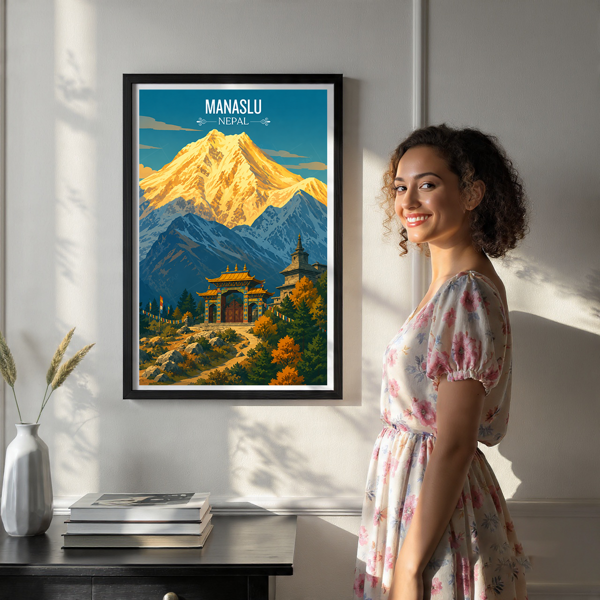 Manaslu - Nepal - Travel Wall Art Deco Poster Print