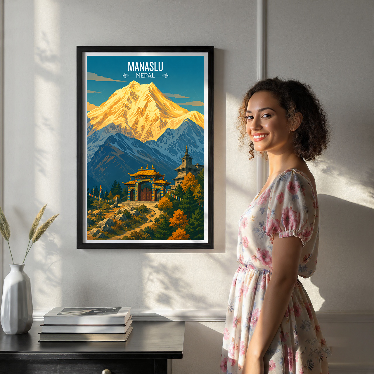 Manaslu - Nepal - Travel Wall Art Deco Poster Print