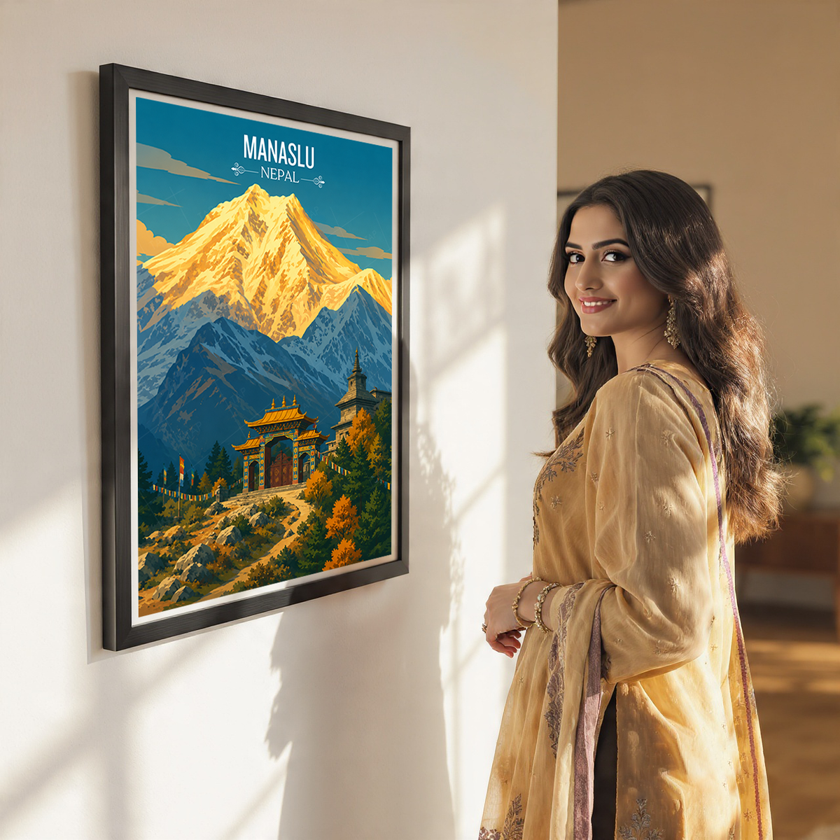 Manaslu - Nepal - Travel Wall Art Deco Poster Print