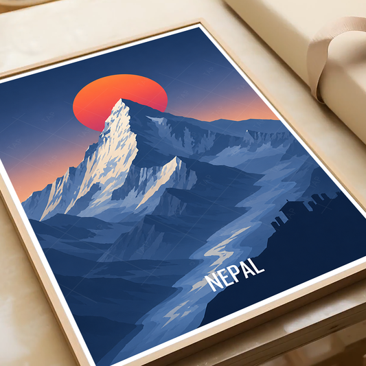 Nepal - Travel Wall Art Deco Poster Print - Art Print - Travel Art Poster