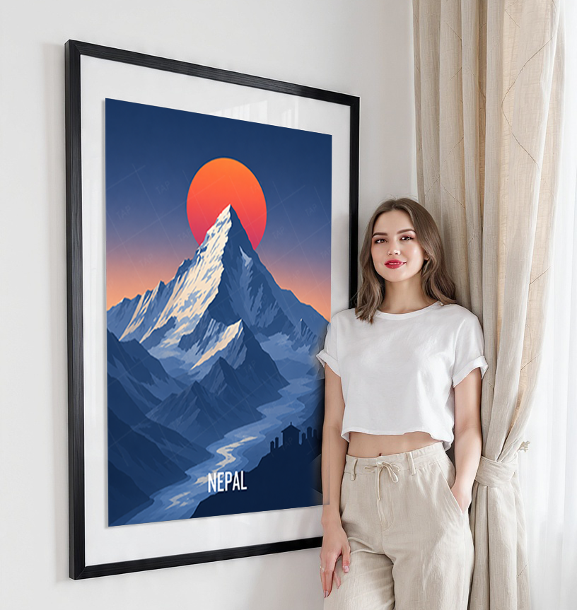 Nepal - Travel Wall Art Deco Poster Print