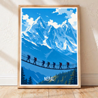 Nepal - Travel Wall Art Deco Poster Print