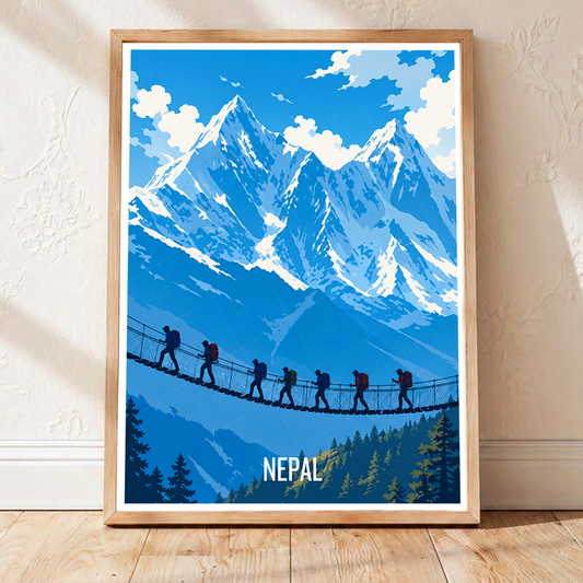 Nepal - Travel Wall Art Deco Poster Print - Art Print - Travel Art Poster
