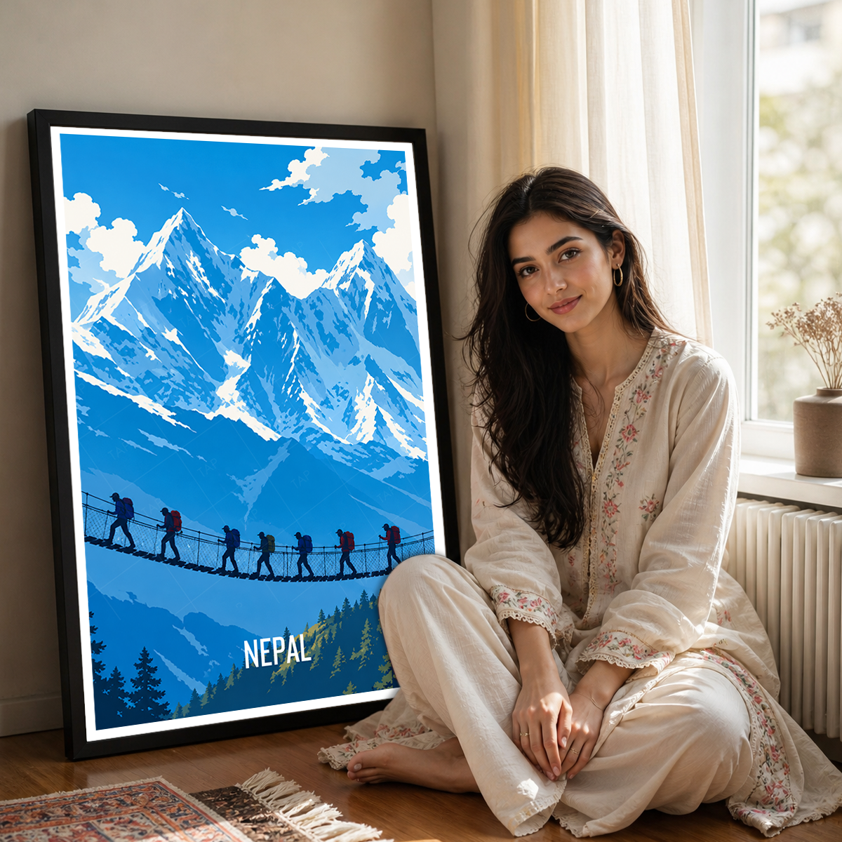 Nepal - Travel Wall Art Deco Poster Print