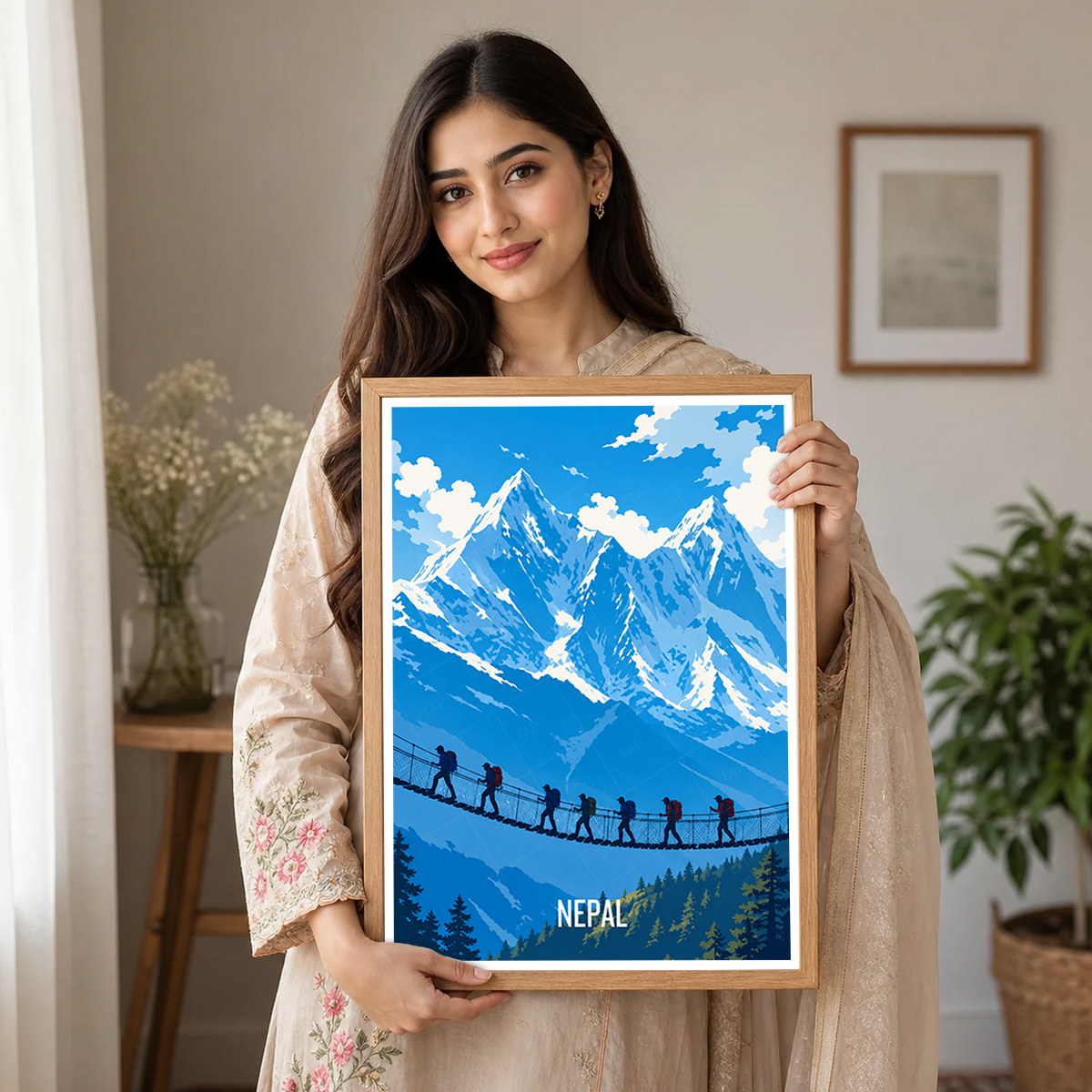 Nepal - Travel Wall Art Deco Poster Print