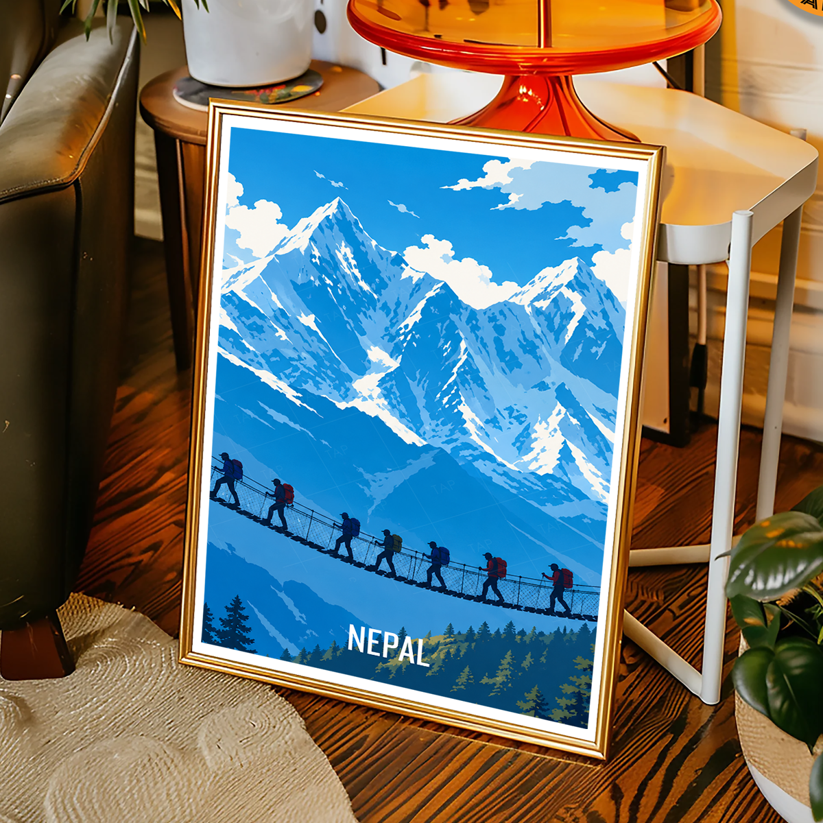 Nepal - Travel Wall Art Deco Poster Print