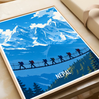 Nepal - Travel Wall Art Deco Poster Print