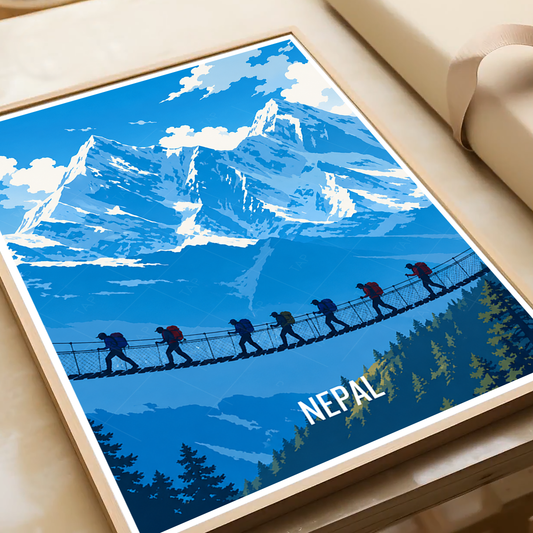Nepal - Travel Wall Art Deco Poster Print - Art Print - Travel Art Poster