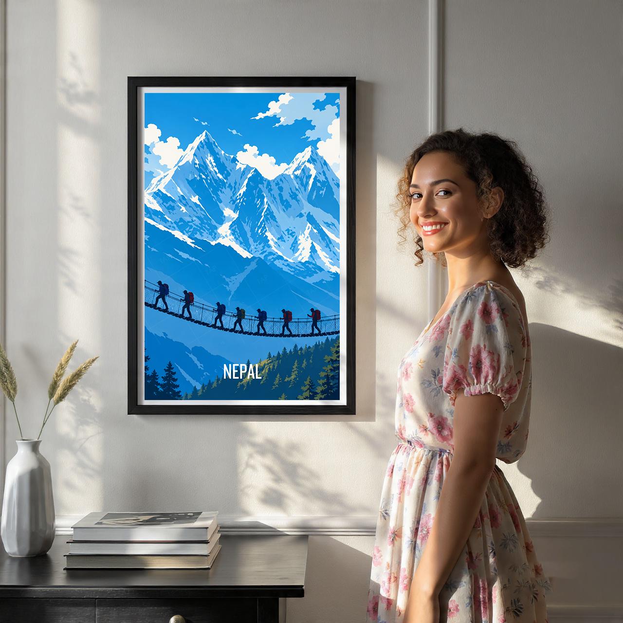 Nepal - Travel Wall Art Deco Poster Print