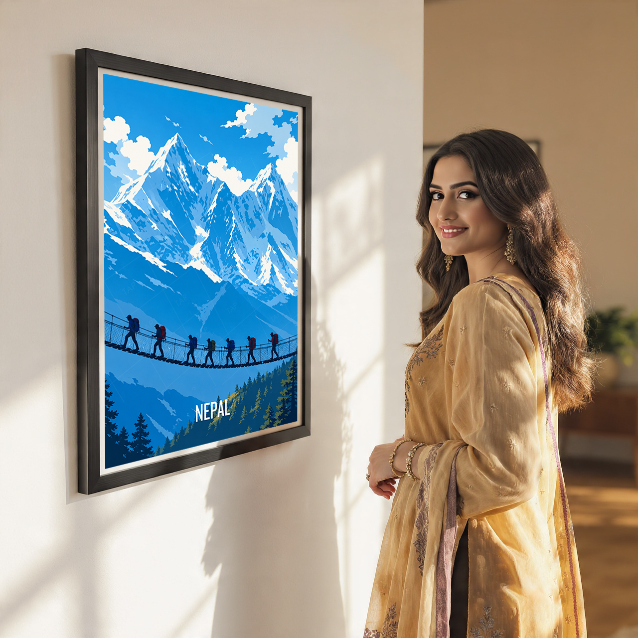 Nepal - Travel Wall Art Deco Poster Print