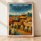 Pashupatinath Temple - Nepal - Travel Wall Art Deco Poster Print