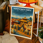 Pashupatinath Temple - Nepal - Travel Wall Art Deco Poster Print