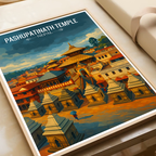 Pashupatinath Temple - Nepal - Travel Wall Art Deco Poster Print