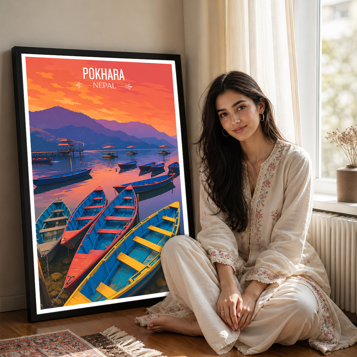 Pokhara - Nepal - Travel Wall Art Deco Poster Print