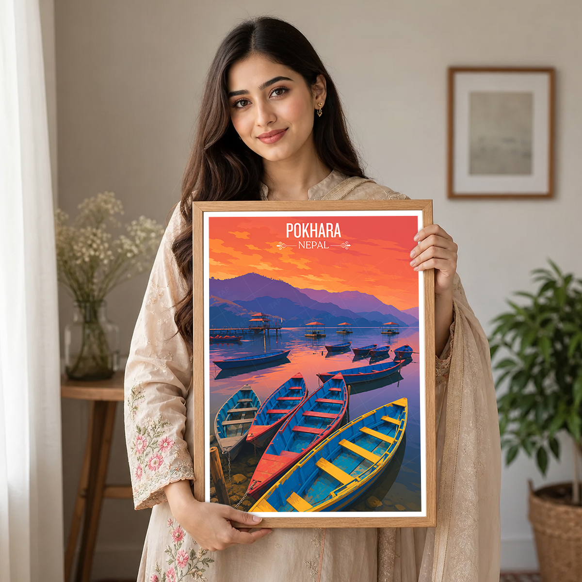 Pokhara - Nepal - Travel Wall Art Deco Poster Print