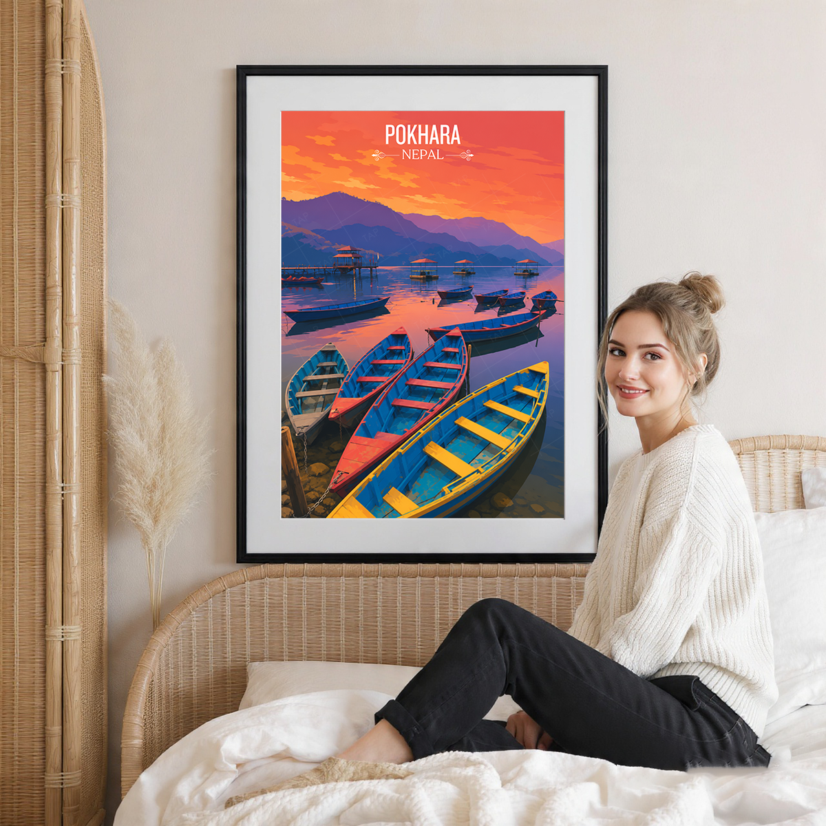 Pokhara - Nepal - Travel Wall Art Deco Poster Print