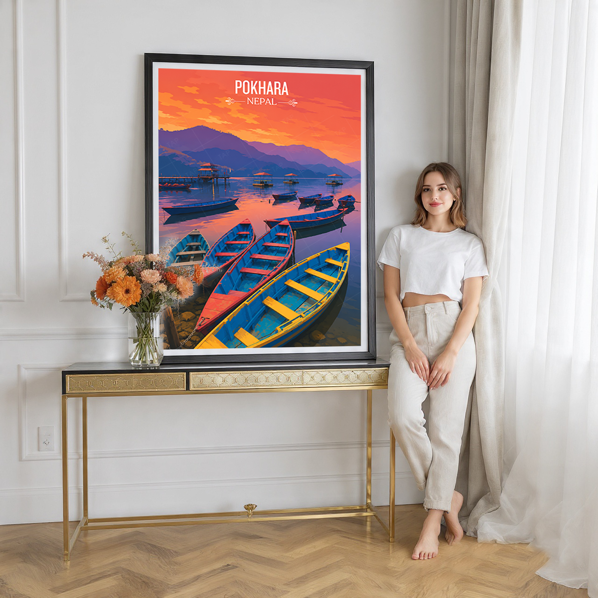 Pokhara - Nepal - Travel Wall Art Deco Poster Print