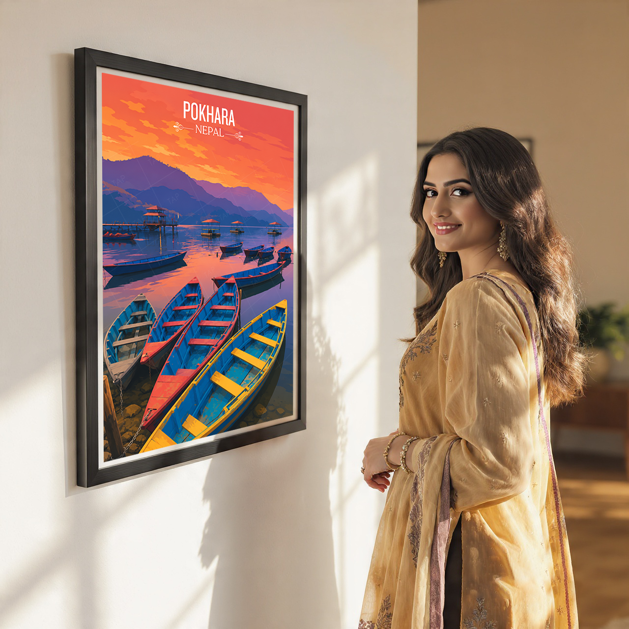 Pokhara - Nepal - Travel Wall Art Deco Poster Print