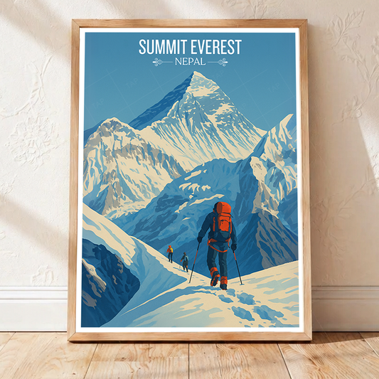 Everest - Nepal - Travel Wall Art Deco Poster Print - Art Print - Travel Art Poster
