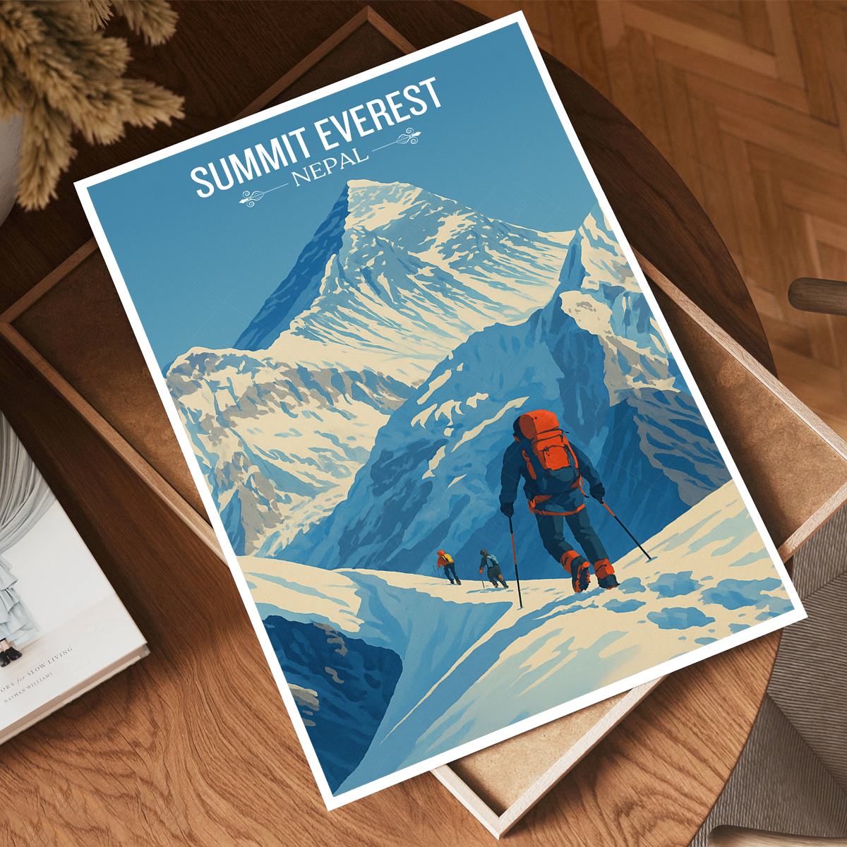Everest - Nepal - Travel Wall Art Deco Poster Print