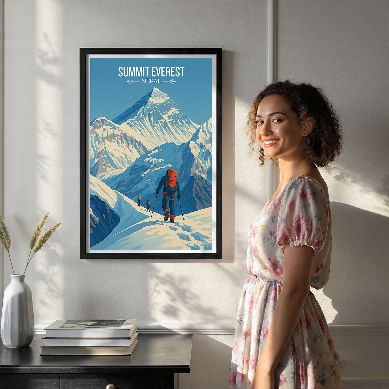 Everest - Nepal - Travel Wall Art Deco Poster Print