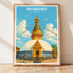 Swayambhunath - Nepal - Travel Wall Art Deco Poster Print