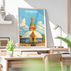 Swayambhunath - Nepal - Travel Wall Art Deco Poster Print