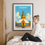 Swayambhunath - Nepal - Travel Wall Art Deco Poster Print