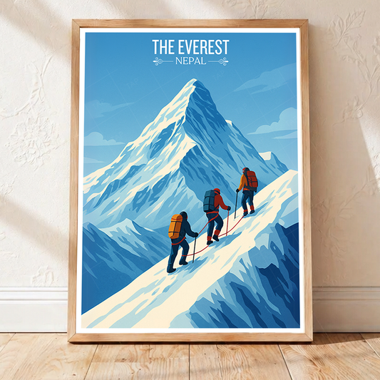 The Everest - Nepal - Travel Wall Art Deco Poster Print - Art Print - Travel Art Poster