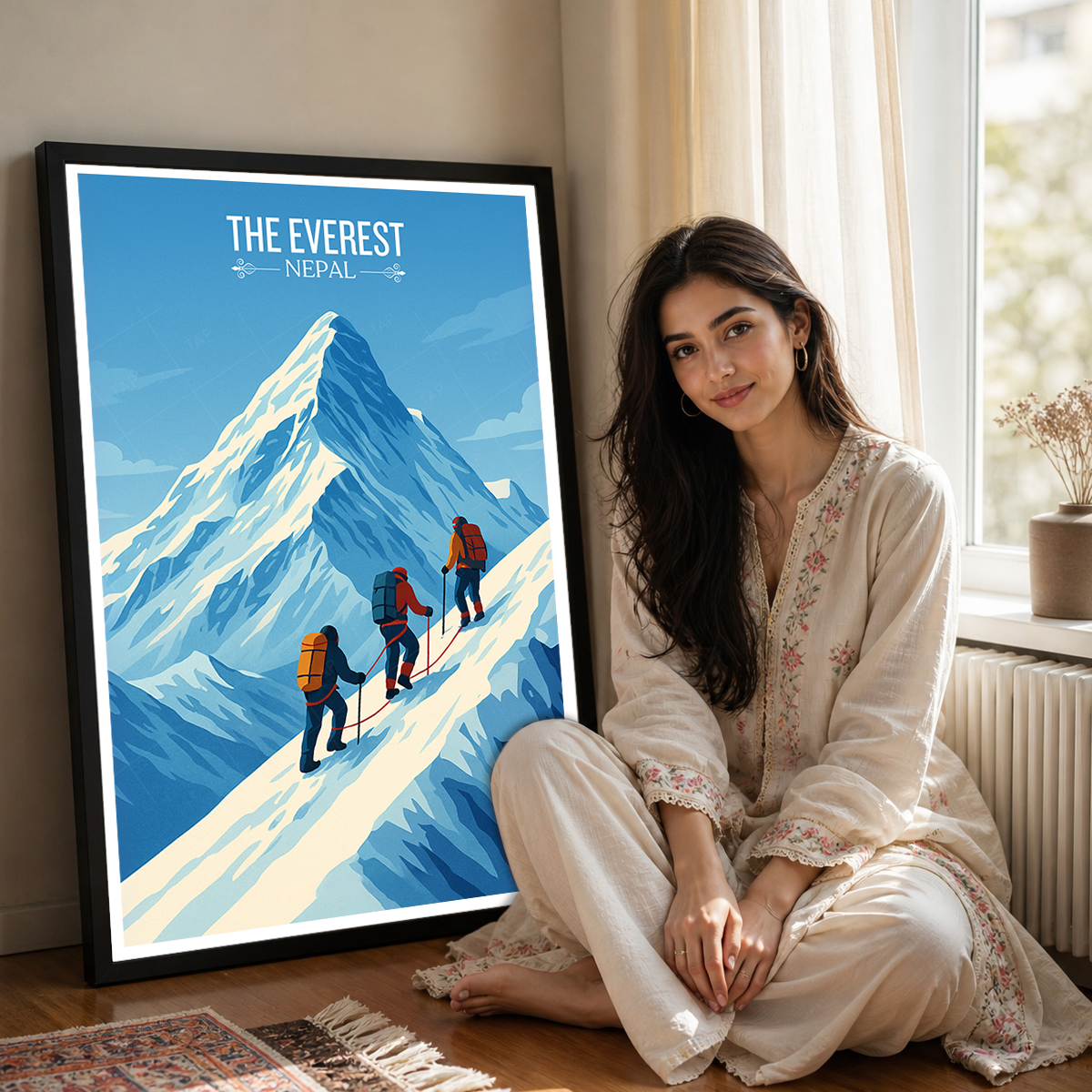 The Everest - Nepal - Travel Wall Art Deco Poster Print