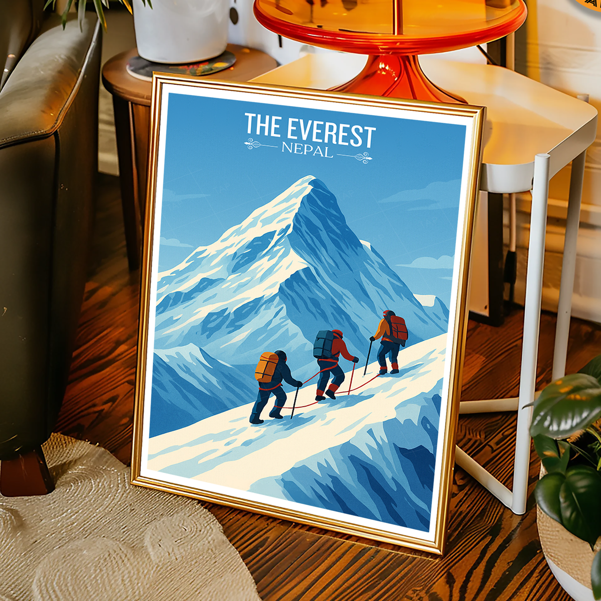 The Everest - Nepal - Travel Wall Art Deco Poster Print