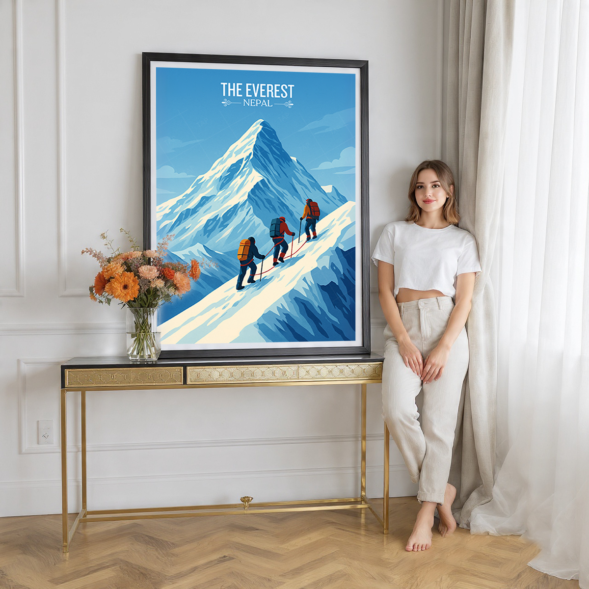 The Everest - Nepal - Travel Wall Art Deco Poster Print