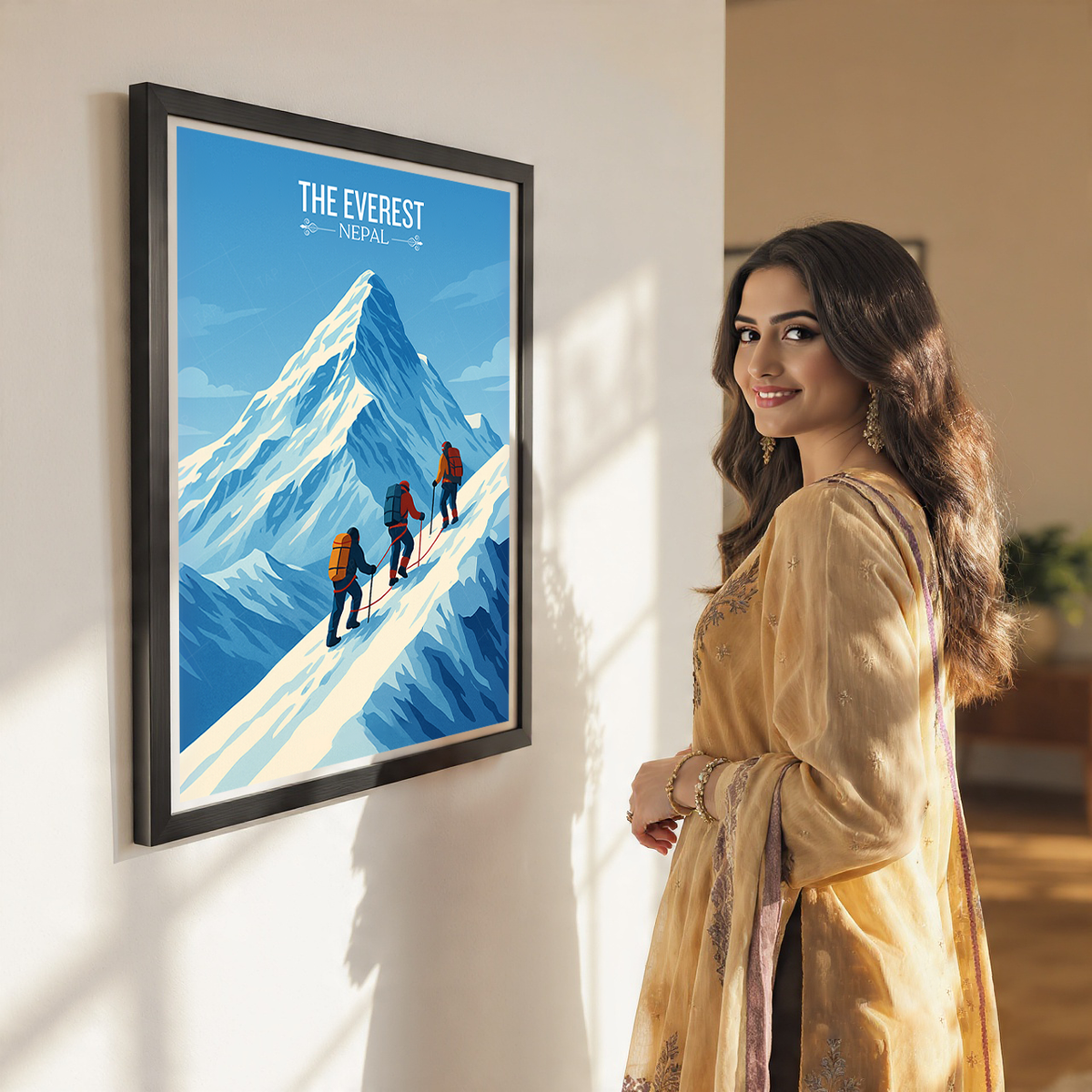 The Everest - Nepal - Travel Wall Art Deco Poster Print