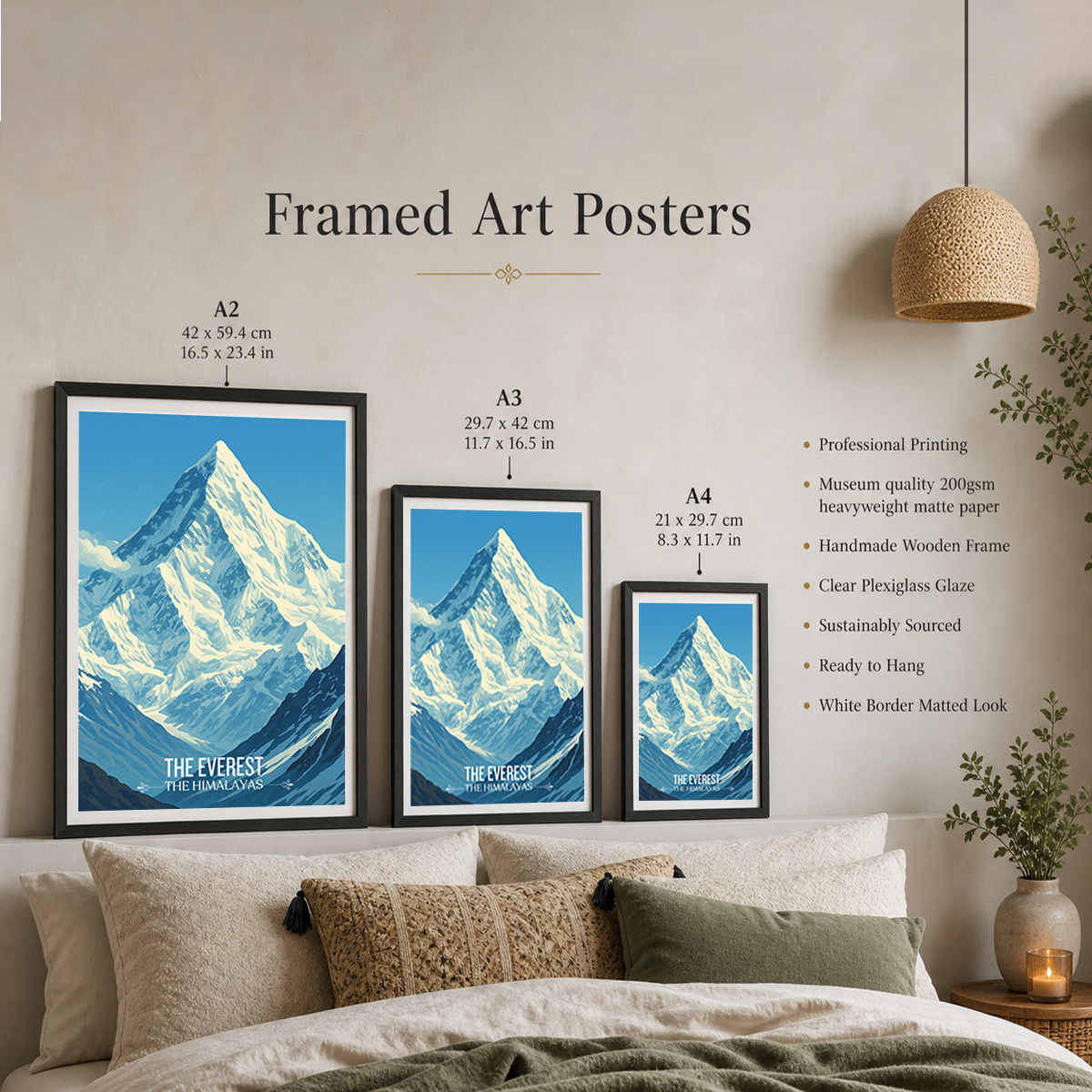 The Everest - Nepal - Travel Wall Art Deco Poster Print
