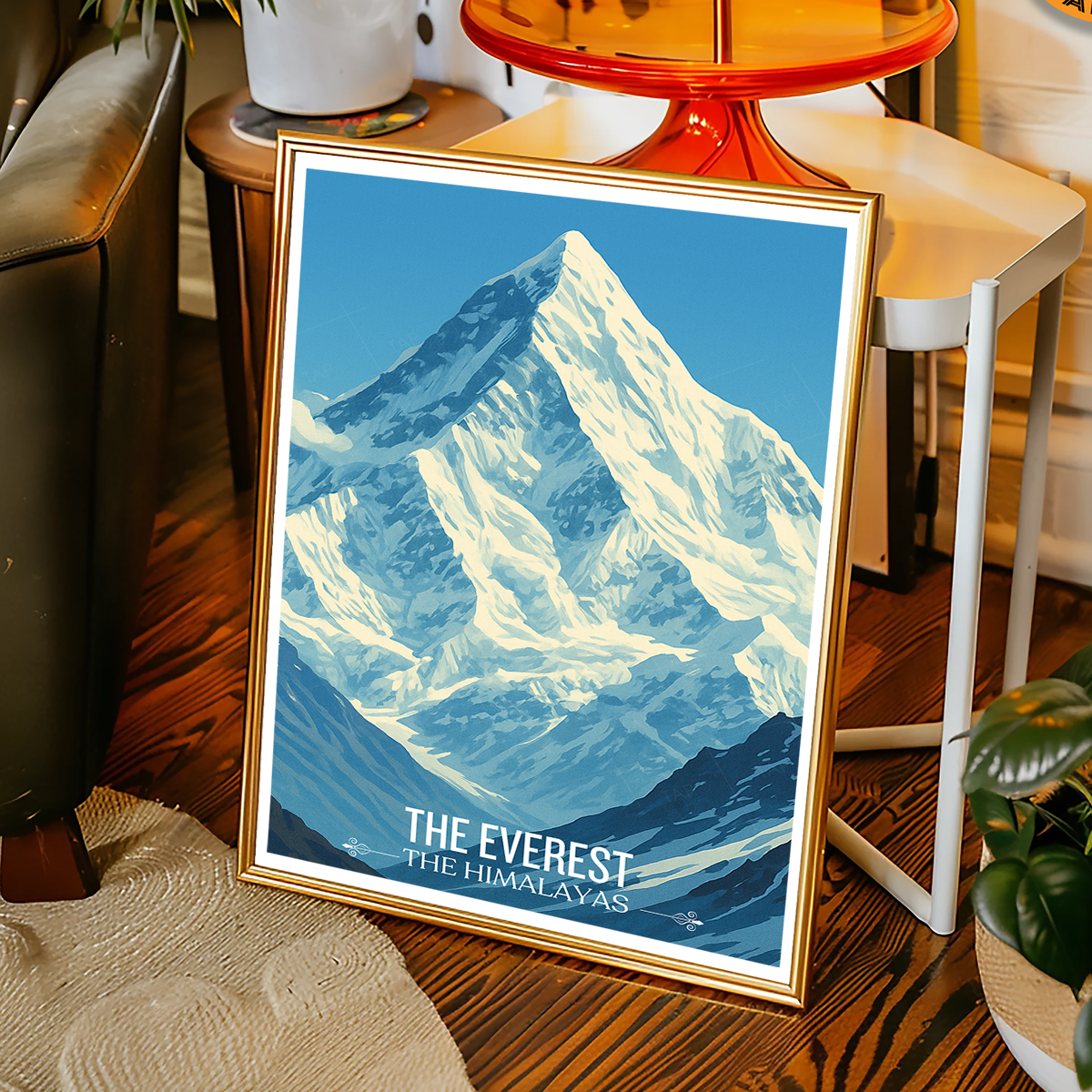 The Everest - Nepal - Travel Wall Art Deco Poster Print