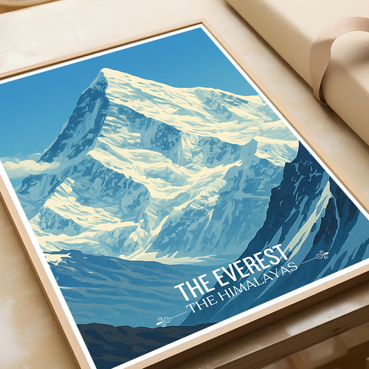 The Everest - Nepal - Travel Wall Art Deco Poster Print - Art Print - Travel Art Poster