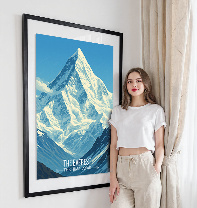 The Everest - Nepal - Travel Wall Art Deco Poster Print