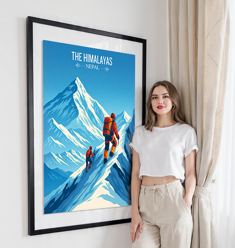 The Himalayas - Nepal - Travel Wall Art Deco Poster Print