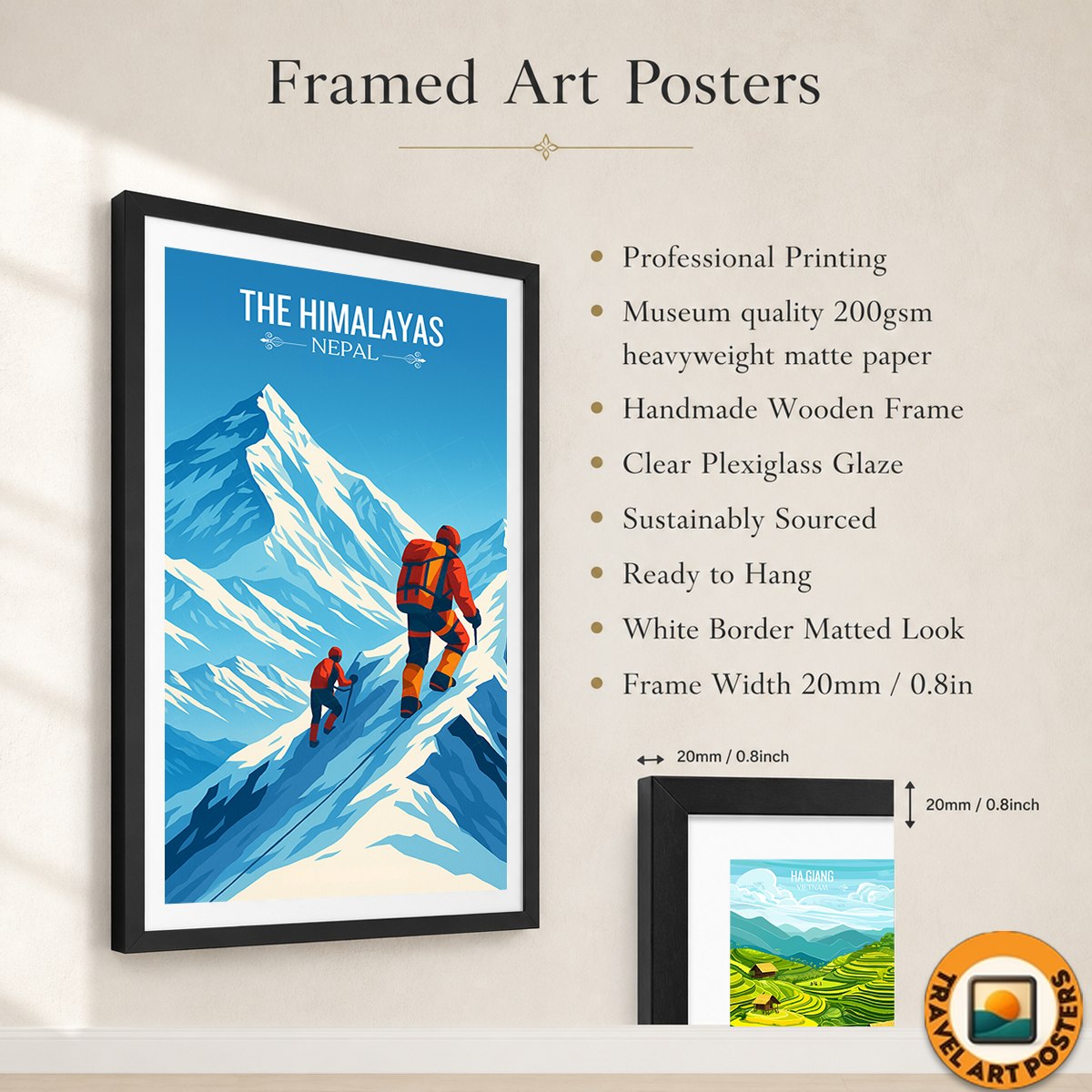 The Himalayas - Nepal - Travel Wall Art Deco Poster Print