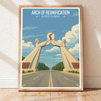 Arch of Reunification - North Korea - Travel Wall Art Deco Poster Print