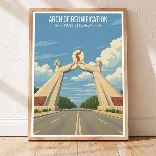 Arch of Reunification - North Korea - Travel Wall Art Deco Poster Print - Art Print - Travel Art Poster