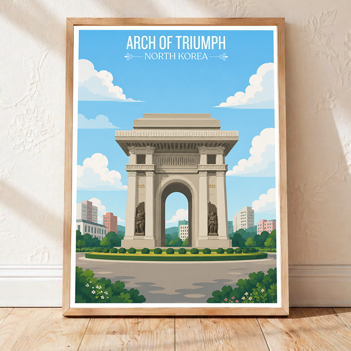Arch of Triumph - North Korea - Travel Wall Art Deco Poster Print