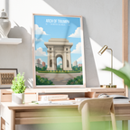 Arch of Triumph - North Korea - Travel Wall Art Deco Poster Print