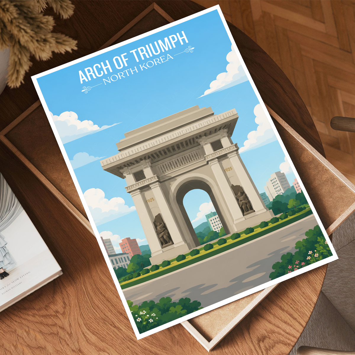 Arch of Triumph - North Korea - Travel Wall Art Deco Poster Print